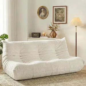 Bean Bag Chair, Giant Bean Bag Chairs for Adults, 3 Seater Fireside Chair, Lazy Large Floor Bean Bag Sofa for Living Room, Bedroom, Dorm, Office (Beige) Bean Bag Chair, Giant Bean Bag Chairs for Adults, 3 Seater Fireside Chair, Lazy Large Floor Bean Bag Sofa for Living Room, Bedroom, Dorm, Office (Beige)