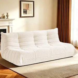 Bean Bag Chairs Fireside Lazy Floor Sofa, Soft Teddy Fleece 3 Seater Sofa with High-Resilience Foam FillingBeanbag for Living Room, Bedroom, Office (Beige Teddy) Bean Bag Chairs Fireside Lazy Floor Sofa, Soft Teddy Fleece 3 Seater Sofa with High-Resilience Foam FillingBeanbag for Living Room, Bedroom, Office (Beige Teddy)