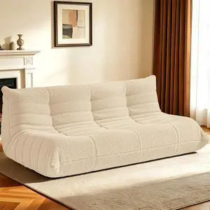 Bean Bag Chairs Fireside Lazy Floor Sofa, Soft Teddy Fleece 3 Seater Sofa with High-Resilience Foam FillingBeanbag for Living Room, Bedroom, Office (Khaki Teddy) Bean Bag Chairs Fireside Lazy Floor Sofa, Soft Teddy Fleece 3 Seater Sofa with High-Resilience Foam FillingBeanbag for Living Room, Bedroom, Office (Khaki Teddy)