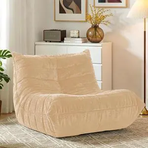 Bean Bag Chair, Giant Bean Bag Chairs for Adults, Bean Bag Sofa with Filler Faux Fur, Memory Foam Bean Bag Couches Fireside Lazy Sofa for Living Room, Bedroom, Office (Khaki) Bean Bag Chair, Giant Bean Bag Chairs for Adults, Bean Bag Sofa with Filler Faux Fur, Memory Foam Bean Bag Couches Fireside Lazy Sofa for Living Room, Bedroom, Office (Khaki)