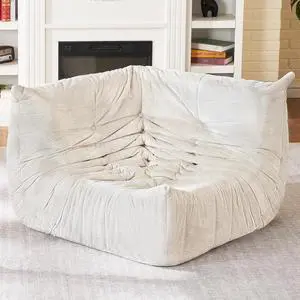 Bean Bag Chair, Memory Foam Bean Bag Chairs for Adults, Fireside Corner Chair Lazy Floor Corner Sofa for Living Room, Bedroom, Dorm, Office (Beige) Bean Bag Chair, Memory Foam Bean Bag Chairs for Adults, Fireside Corner Chair Lazy Floor Corner Sofa for Living Room, Bedroom, Dorm, Office (Beige)