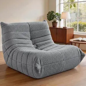 Bean Bag Chairs Fireside Lazy Floor Sofa, Soft Teddy Fleece Bean Bag Sofa with High-Resilience Foam FillingBeanbag for Living Room, Bedroom, Office(Light Gray Teddy) Bean Bag Chairs Fireside Lazy Floor Sofa, Soft Teddy Fleece Bean Bag Sofa with High-Resilience Foam FillingBeanbag for Living Room, Bedroom, Office(Light Gray Teddy)