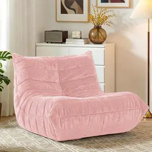 Bean Bag Chair, Giant Bean Bag Chairs for Adults, Bean Bag Sofa with Filler Faux Fur, Memory Foam Bean Bag Couches Fireside Lazy Sofa for Living Room, Bedroom, Office (Pink) Bean Bag Chair, Giant Bean Bag Chairs for Adults, Bean Bag Sofa with Filler Faux Fur, Memory Foam Bean Bag Couches Fireside Lazy Sofa for Living Room, Bedroom, Office (Pink)