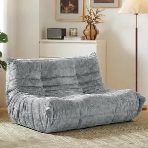 Bean Bag Chair, Giant Bean Bag Chairs for Adults, Loveseat Fireside Chair, 2 Seater Lazy Bean Bag Sofa Memory Foam Couch for Living Room, Bedroom, Office (Light Grey) Bean Bag Chair, Giant Bean Bag Chairs for Adults, Loveseat Fireside Chair, 2 Seater Lazy Bean Bag Sofa Memory Foam Couch for Living Room, Bedroom, Office (Light Grey)