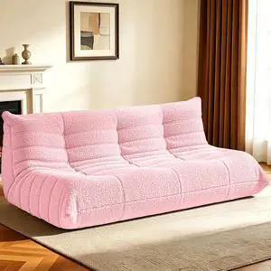 Bean Bag Chairs Fireside Lazy Floor Sofa, Soft Teddy Fleece 3 Seater Sofa with High-Resilience Foam FillingBeanbag for Living Room, Bedroom, Office (Pink Teddy) Bean Bag Chairs Fireside Lazy Floor Sofa, Soft Teddy Fleece 3 Seater Sofa with High-Resilience Foam FillingBeanbag for Living Room, Bedroom, Office (Pink Teddy)