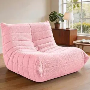 Bean Bag Chairs Fireside Lazy Floor Sofa, Soft Teddy Fleece Bean Bag Sofa with High-Resilience Foam FillingBeanbag for Living Room, Bedroom, Office (Pink Teddy) Bean Bag Chairs Fireside Lazy Floor Sofa, Soft Teddy Fleece Bean Bag Sofa with High-Resilience Foam FillingBeanbag for Living Room, Bedroom, Office (Pink Teddy)