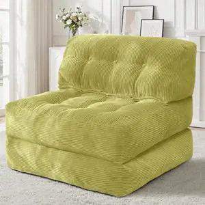 Folding Sofa Bed, Convertible Sleeper Chair Bed with Pillow, Foldable Mattress with Back Support, Portable Single Couch Comfy Floor Sofa Lounge for Living Room, Bedroom, Office (Green) Folding Sofa Bed, Convertible Sleeper Chair Bed with Pillow, Foldable Mattress with Back Support, Portable Single Couch Comfy Floor Sofa Lounge for Living Room, Bedroom, Office (Green)