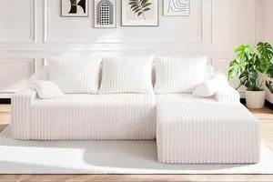 94'' Cloud Sectional Couch, Boneless Sofa with Deep Seat, Modular Comfy L-Shape Couch with Chaise for Living Room Bedroom, No Assembly Required(Beige,Right Facing Chaise) 94'' Cloud Sectional Couch, Boneless Sofa with Deep Seat, Modular Comfy L-Shape Couch with Chaise for Living Room Bedroom, No Assembly Required(Beige,Right Facing Chaise)