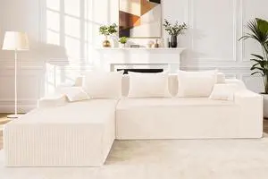101'' Modular Sectional Sofa Cloud Couch with Deep Seat, Modern L-Shaped Convertible Couches Upholstered Couch with Chaise for Living Room Bedroom(Beige, Left-Facing Chaise) 101'' Modular Sectional Sofa Cloud Couch with Deep Seat, Modern L-Shaped Convertible Couches Upholstered Couch with Chaise for Living Room Bedroom(Beige, Left-Facing Chaise)