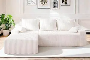 94'' Cloud Sectional Couch, Boneless Sofa with Deep Seat, Modular Comfy L-Shape Couch with Chaise for Living Room Bedroom, No Assembly Required(Beige,Left Facing Chaise) 94'' Cloud Sectional Couch, Boneless Sofa with Deep Seat, Modular Comfy L-Shape Couch with Chaise for Living Room Bedroom, No Assembly Required(Beige,Left Facing Chaise)