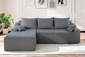 94'' Cloud Sectional Couch, Boneless Sofa with Deep Seat, Modular Comfy L-Shape Couch with Chaise for Living Room Bedroom, No Assembly Required(Grey,Left Facing Chaise) 94'' Cloud Sectional Couch, Boneless Sofa with Deep Seat, Modular Comfy L-Shape Couch with Chaise for Living Room Bedroom, No Assembly Required(Grey,Left Facing Chaise)