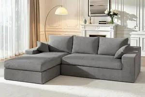 101'' Modular Sectional Sofa, Cloud Sectional Couches for Living Room, Comfy Boneless Couch with Deep Seat, Modern L-Shape Sofa with Chaise, No Assembly Required (Grey, Left Facing Chaise) 101'' Modular Sectional Sofa, Cloud Sectional Couches for Living Room, Comfy Boneless Couch with Deep Seat, Modern L-Shape Sofa with Chaise, No Assembly Required (Grey, Left Facing Chaise)