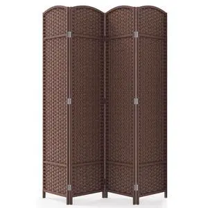 Outdoor Privacy Screen 4-Panel Folding Room Divider Space Partition | 67"H 64"W fade-resistant PP yarn pine wood frame,freestanding, foldable, indoor balcony patio deck garden privacy partition Outdoor Privacy Screen 4-Panel Folding Room Divider Space Partition | 67"H 64"W fade-resistant PP yarn pine wood frame,freestanding, foldable, indoor balcony patio deck garden privacy partition