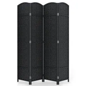 Outdoor Privacy Screen 4-Panel Folding Room Divider Space Partition | 67"H 64"W fade-resistant PP yarn pine wood frame,freestanding, foldable, indoor balcony patio deck garden privacy partition Outdoor Privacy Screen 4-Panel Folding Room Divider Space Partition | 67"H 64"W fade-resistant PP yarn pine wood frame,freestanding, foldable, indoor balcony patio deck garden privacy partition