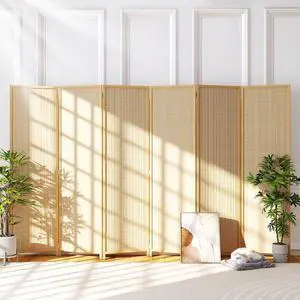 Bamboo Room Divider, 6-Panel Folding Privacy Screen, 6 ft. Tall | Woven bamboo panels, Japanese style, freestanding partition wall, No assembly, bedroom, office, Space Separator,70.9"H119"W Bamboo Room Divider, 6-Panel Folding Privacy Screen, 6 ft. Tall | Woven bamboo panels, Japanese style, freestanding partition wall, No assembly, bedroom, office, Space Separator,70.9"H119"W