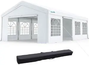 10x30 Heavy Duty Party Tent Outdoor Canopy with Storage Bags | 1.5" Galvanized Steel Frame, 160G PE Waterproof Canopy, Removable Sidewalls & Zipper Doors, for Weddings, Parties & Events 10x30 Heavy Duty Party Tent Outdoor Canopy with Storage Bags | 1.5" Galvanized Steel Frame, 160G PE Waterproof Canopy, Removable Sidewalls & Zipper Doors, for Weddings, Parties & Events