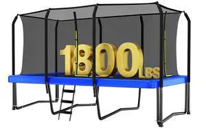 Zupapa 1800LBS Weight Capacity Rectangle Trampoline 10x17FT 9X15FT 8X14FT Outdoor Square Gymnastics Trampolines for Kids Adults Long Large Bid Rectangular Tumbling Trampolin Zupapa 1800LBS Weight Capacity Rectangle Trampoline 10x17FT 9X15FT 8X14FT Outdoor Square Gymnastics Trampolines for Kids Adults Long Large Bid Rectangular Tumbling Trampolin