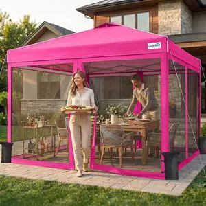10x10 Pop Up Canopy Tent with Netting & Magnetic Doors | One-Person Instant Setup, Auto-Close Magnetic Doors, Screen House Design, Waterproof Canopy for Outdoor Use 10x10 Pop Up Canopy Tent with Netting & Magnetic Doors | One-Person Instant Setup, Auto-Close Magnetic Doors, Screen House Design, Waterproof Canopy for Outdoor Use