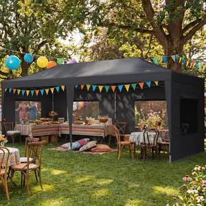 10x20 Pop up Canopy Tent with Mesh Sidewalls | Easy Up Instant Shelter, Ideal for Backyard Party, Wedding, Outdoor Events, Commercial Vendor with Roller Bag 10x20 Pop up Canopy Tent with Mesh Sidewalls | Easy Up Instant Shelter, Ideal for Backyard Party, Wedding, Outdoor Events, Commercial Vendor with Roller Bag