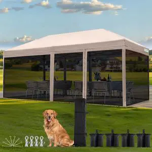 10'x20' Pop up Screened Canopy Tent with Mosquito Netting | Portable Easy up Outdoor Screen House Shelter for Patio, Camping and Picnic, Includes Wheeled Carry Bag 10'x20' Pop up Screened Canopy Tent with Mosquito Netting | Portable Easy up Outdoor Screen House Shelter for Patio, Camping and Picnic, Includes Wheeled Carry Bag