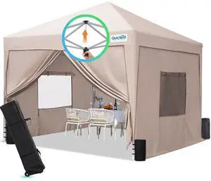 Privacy 10x10 Pop Up Canopy with Sidewalls & Mesh Windows | One-person Easy Setup, Roll-up Ventilated Mesh Windows, Waterproof Enclosed Canopy, Includes Roller Bag Privacy 10x10 Pop Up Canopy with Sidewalls & Mesh Windows | One-person Easy Setup, Roll-up Ventilated Mesh Windows, Waterproof Enclosed Canopy, Includes Roller Bag