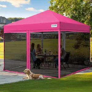 10'x10 Pop up Screened Canopy Tent with Mosquito Netting | Portable Easy up Outdoor Screen House Shelter for Patio, Camping and Picnic, Includes Wheeled Carry Bag 10'x10 Pop up Screened Canopy Tent with Mosquito Netting | Portable Easy up Outdoor Screen House Shelter for Patio, Camping and Picnic, Includes Wheeled Carry Bag