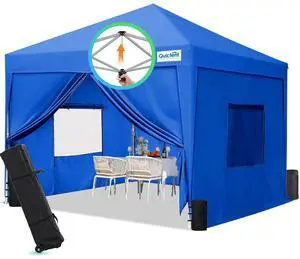 Privacy 8x8 Pop Up Canopy with Sidewalls & Mesh Windows | One-person Easy Setup, Roll-up Ventilated Mesh Windows, Waterproof Enclosed Canopy, Includes Roller Bag Privacy 8x8 Pop Up Canopy with Sidewalls & Mesh Windows | One-person Easy Setup, Roll-up Ventilated Mesh Windows, Waterproof Enclosed Canopy, Includes Roller Bag