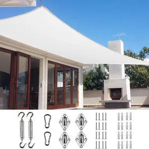 Sun Shade Sail for Patio w/Hardware Kit 185GSM 24x24ft White | Square Outdoor Sunshades UV Block Outside Canopy Cover for Commercial, Backyard, Garden, Deck Sun Shade Sail for Patio w/Hardware Kit 185GSM 24x24ft White | Square Outdoor Sunshades UV Block Outside Canopy Cover for Commercial, Backyard, Garden, Deck