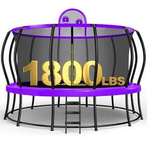 Zupapa 1800LBS Capacity No-Gap Design 16 15 14 12FT Trampoline with Safety Enclosure Net and Non-Slip Ladder 10-Year Quality Assurance Perfect for Kids Family Outdoor Backyard Fun Zupapa 1800LBS Capacity No-Gap Design 16 15 14 12FT Trampoline with Safety Enclosure Net and Non-Slip Ladder 10-Year Quality Assurance Perfect for Kids Family Outdoor Backyard Fun