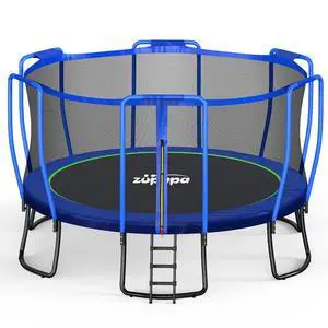 Zupapa 1800LBS Capacity No-Gap Design 16 15 14 12 10FT Trampoline with Safety Enclosure Net and Non-Slip Ladder 10-Year Quality Assurance Perfect for Kids Family Outdoor Backyard Fun Zupapa 1800LBS Capacity No-Gap Design 16 15 14 12 10FT Trampoline with Safety Enclosure Net and Non-Slip Ladder 10-Year Quality Assurance Perfect for Kids Family Outdoor Backyard Fun