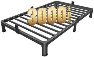 MAF 4 Inch Twin Metal Platform Bed Frame with Round Corner Legs | Mattress Slide Stopper, 3000 LBS Heavy Duty Steel Slats Support, Noise Free, No Box Spring Needed, Easy Assembly, Anti-Slip MAF 4 Inch Twin Metal Platform Bed Frame with Round Corner Legs | Mattress Slide Stopper, 3000 LBS Heavy Duty Steel Slats Support, Noise Free, No Box Spring Needed, Easy Assembly, Anti-Slip