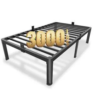 MAF 14 Inch Twin Metal Platform Bed Frame with Round Corner Legs | Mattress Baffle, 3000 LBS Heavy Duty Steel Slat Support, Noise Free, No Box Spring Needed, Easy Assembly, 12.4" Storage Space MAF 14 Inch Twin Metal Platform Bed Frame with Round Corner Legs | Mattress Baffle, 3000 LBS Heavy Duty Steel Slat Support, Noise Free, No Box Spring Needed, Easy Assembly, 12.4" Storage Space