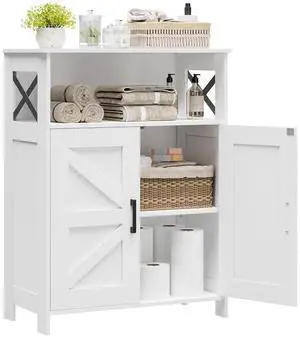 Homhedy Farmhouse Bathroom Storage Cabinet with Doors, Small Floor Cabinet | Toilet Paper Cabinet with Adjustable Shelf, Freestanding Storage Cabinet for Kitchen/Laundry/Living Room, 24"W, White Homhedy Farmhouse Bathroom Storage Cabinet with Doors, Small Floor Cabinet | Toilet Paper Cabinet with Adjustable Shelf, Freestanding Storage Cabinet for Kitchen/Laundry/Living Room, 24"W, White
