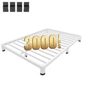 MAF 14 Inch Twin Metal Platform Bed Frame White with Round Corner Legs | Mattress Slide Stopper, 3000 LBS Heavy Duty Steel Slats Support, Noise Free, No Box Spring Needed, Easy Assembly, Anti-Slip MAF 14 Inch Twin Metal Platform Bed Frame White with Round Corner Legs | Mattress Slide Stopper, 3000 LBS Heavy Duty Steel Slats Support, Noise Free, No Box Spring Needed, Easy Assembly, Anti-Slip