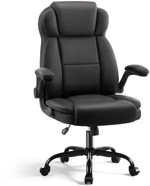 AreShark Ergonomic Office Chair with High Back Headrest,PU Leather Executive Desk Chair Padded Flip-Up Armrests,Lumbar Support,Swivel Computer Chair for Home Office & Gaming,Black AreShark Ergonomic Office Chair with High Back Headrest,PU Leather Executive Desk Chair Padded Flip-Up Armrests,Lumbar Support,Swivel Computer Chair for Home Office & Gaming,Black