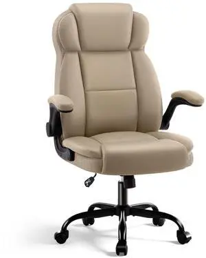 AreShark Ergonomic Office Chair with High Back Headrest,PU Leather Executive Desk Chair Padded Flip-Up Armrests,Lumbar Support,Swivel Computer Chair for Home Office & Gaming, Khaki AreShark Ergonomic Office Chair with High Back Headrest,PU Leather Executive Desk Chair Padded Flip-Up Armrests,Lumbar Support,Swivel Computer Chair for Home Office & Gaming, Khaki