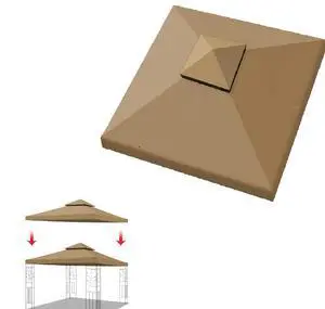 YardGrow 10x10 FT Gazebo Replacement Canopy Top Cover 2-Tiered Upgraded Patio Sunshade UV Protection, Canopy Cover ONLY (Tan) YardGrow 10x10 FT Gazebo Replacement Canopy Top Cover 2-Tiered Upgraded Patio Sunshade UV Protection, Canopy Cover ONLY (Tan)