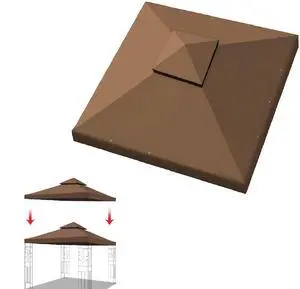 YardGrow 10x10 FT Gazebo Replacement Canopy Top Cover 2-Tiered Upgraded Patio Sunshade UV Protection, Canopy Cover ONLY (Brown) YardGrow 10x10 FT Gazebo Replacement Canopy Top Cover 2-Tiered Upgraded Patio Sunshade UV Protection, Canopy Cover ONLY (Brown)