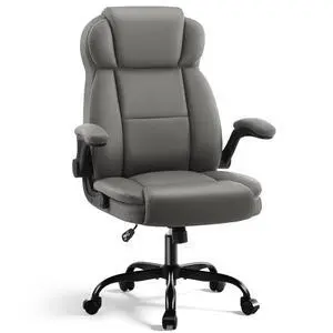 AreShark Ergonomic Office Chair with High Back Headrest,PU Leather Executive Desk Chair Padded Flip-Up Armrests,Lumbar Support,Swivel Computer Chair for Home Office & Gaming,Gray AreShark Ergonomic Office Chair with High Back Headrest,PU Leather Executive Desk Chair Padded Flip-Up Armrests,Lumbar Support,Swivel Computer Chair for Home Office & Gaming,Gray
