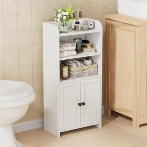 Homhedy Small Bathroom Storage Cabinet, Toilet Paper Storage Cabinet | Bathroom Floor Cabinet with Doors and Shelves, Bathroom Organizers for Small Spaces, 7.9" D x 14.6" W x 31" H, White Homhedy Small Bathroom Storage Cabinet, Toilet Paper Storage Cabinet | Bathroom Floor Cabinet with Doors and Shelves, Bathroom Organizers for Small Spaces, 7.9" D x 14.6" W x 31" H, White