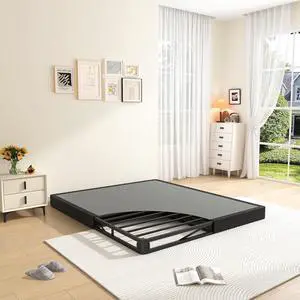 MAF 5 Inch Cal King Size Box Spring Low Profile Metal Bed Base with Cover | 3500 lbs Black Heavy Duty Support, Round Corner Design, Metal Mattress Foundation, No Squeaky, Easy Assembly, Noise Free MAF 5 Inch Cal King Size Box Spring Low Profile Metal Bed Base with Cover | 3500 lbs Black Heavy Duty Support, Round Corner Design, Metal Mattress Foundation, No Squeaky, Easy Assembly, Noise Free