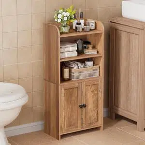 Homhedy Small Bathroom Storage Cabinet, Toilet Paper Storage Cabinet | Bathroom Floor Cabinet with Doors and Shelves, Bathroom Organizers for Small Spaces, 7.9"D x 14.6"W x 31"H, Rustic Walnut Homhedy Small Bathroom Storage Cabinet, Toilet Paper Storage Cabinet | Bathroom Floor Cabinet with Doors and Shelves, Bathroom Organizers for Small Spaces, 7.9"D x 14.6"W x 31"H, Rustic Walnut