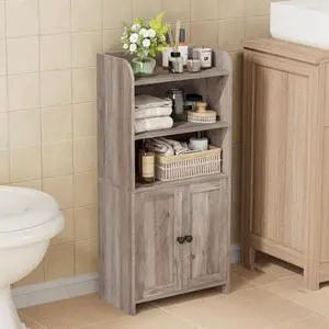 Homhedy Small Bathroom Storage Cabinet, Toilet Paper Storage Cabinet | Bathroom Floor Cabinet with Doors and Shelves, Bathroom Organizers for Small Spaces, 7.9" D x 14.6" W x 31" H, Greige Homhedy Small Bathroom Storage Cabinet, Toilet Paper Storage Cabinet | Bathroom Floor Cabinet with Doors and Shelves, Bathroom Organizers for Small Spaces, 7.9" D x 14.6" W x 31" H, Greige