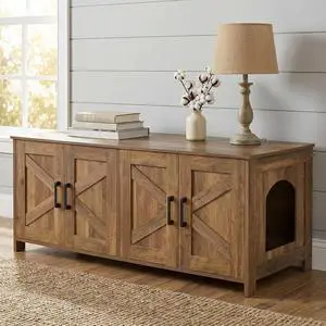 Homhedy 47.2L Cat Litter Box Enclosure for 2 Cats, Rustic Walnut | Wooden Litter Box Furniture Hidden with Double Room, Cat Washroom, Cat House, Dog-Proof, TV Stand,Farmhouse Style Homhedy 47.2L Cat Litter Box Enclosure for 2 Cats, Rustic Walnut | Wooden Litter Box Furniture Hidden with Double Room, Cat Washroom, Cat House, Dog-Proof, TV Stand,Farmhouse Style
