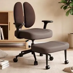 Criss Cross Office Chair - Ergonomic Cross Legged Office Chair with 3D Armrest &Dual Back Support - Wide Desk Chair with Stretchable Rotating Footrest for Yoga Kneeling Meditation Home Office Criss Cross Office Chair - Ergonomic Cross Legged Office Chair with 3D Armrest &Dual Back Support - Wide Desk Chair with Stretchable Rotating Footrest for Yoga Kneeling Meditation Home Office