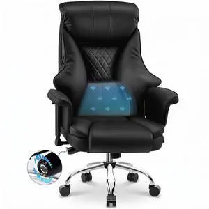 AreShark Big and Tall Office Chair - Executive Leather Office Desk Chair with Adjustable Lumbar Support - Ergonomic Comfortable High Back Heavy Duty Computer Gaming Chair with Padded Arms & Wide Seat AreShark Big and Tall Office Chair - Executive Leather Office Desk Chair with Adjustable Lumbar Support - Ergonomic Comfortable High Back Heavy Duty Computer Gaming Chair with Padded Arms & Wide Seat