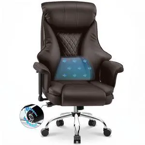 AreShark Big and Tall Office Chair - Executive High Back Leather Office Desk Chair with Adjustable Lumbar Support - Ergonomic Comfortable Heavy Duty Computer Gaming Chair with Padded Arms & Wide Seat AreShark Big and Tall Office Chair - Executive High Back Leather Office Desk Chair with Adjustable Lumbar Support - Ergonomic Comfortable Heavy Duty Computer Gaming Chair with Padded Arms & Wide Seat