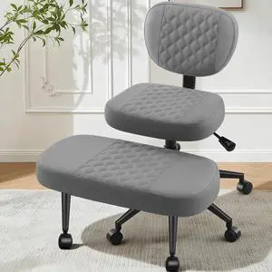 AreShark Cross Legged Office Chair with Wheels, Kneeling Meditation Wide Criss Cross Swivel Ergonomic Chair with Back Support&Adjustable Height, ADHD Stool with Rotating Footrest for Yoga Home Office AreShark Cross Legged Office Chair with Wheels, Kneeling Meditation Wide Criss Cross Swivel Ergonomic Chair with Back Support&Adjustable Height, ADHD Stool with Rotating Footrest for Yoga Home Office