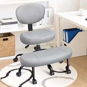 AreShark Cross Legged Office Chair with Wheels, Kneeling Meditation Wide Criss Cross Swivel Ergonomic Chair with Back Support&Adjustable Height, ADHD Stool with Rotating Footrest for Yoga Home Office AreShark Cross Legged Office Chair with Wheels, Kneeling Meditation Wide Criss Cross Swivel Ergonomic Chair with Back Support&Adjustable Height, ADHD Stool with Rotating Footrest for Yoga Home Office