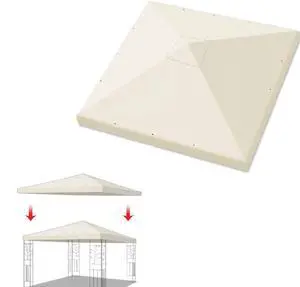 YardGrow 10x10 FT Gazebo Replacement Canopy Top Cover Single Tiered Patio Sunshade Upgraded UV Protection, Canopy Cover ONLY (Ecru) YardGrow 10x10 FT Gazebo Replacement Canopy Top Cover Single Tiered Patio Sunshade Upgraded UV Protection, Canopy Cover ONLY (Ecru)